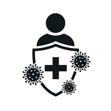 Сorona virus concept with protective antivirus shield to coronavirus, COVID-19, 2019-nCoV infection. Medical health protection shield with cross. Healthcare medicine protected boost Immunity concept