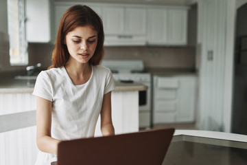 businesswoman working on laptop