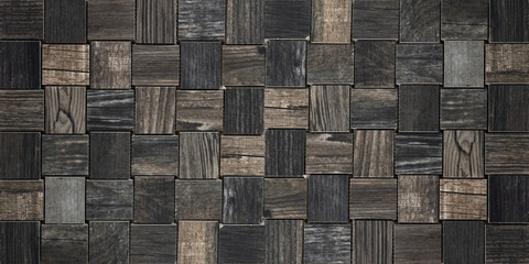 Brown black gray wooden cubes texture background
