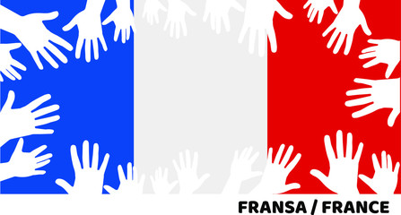 putting hands on france flag, taking oath