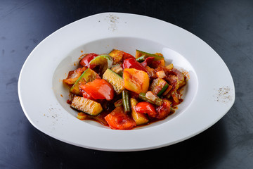 grilled vegetables on a plate