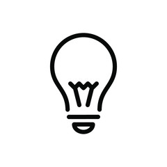 Light Bulb line icon vector, isolated on white background. Idea sign, solution, thinking concept. Lighting Electric lamp. Electricity, shine.
