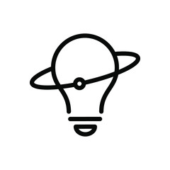 Light Bulb line icon vector, isolated on white background. Idea sign, solution, thinking concept. Lighting Electric lamp. Electricity, shine.