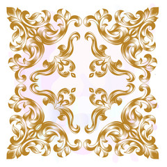Vintage baroque frame scroll ornament engraving border floral retro pattern antique style acanthus foliage swirl decorative design element filigree calligraphy.