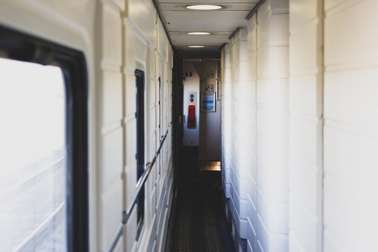 Interior with windows of Talgo train carriage
