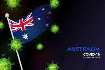 Covid-19 coronavirus in Australia background concept