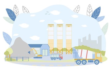 Concrete Batching Plant with Industrial Buildings