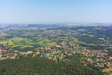 Fototapeta na wymiar Amazing panorama from Avala Tower near city of Belgrade