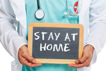 Stay at home Corona virus coronavirus doctor ill illness health slate