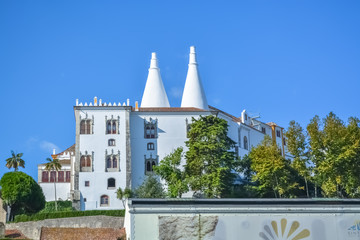 Fototapeta premium View at the Palace of Sintra, also called Town Palace, a present-day historic house museum