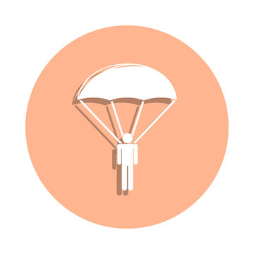 recommend clip art: Skydiver badge icon. Simple glyph, flat vector of army & war icons for ui and ux, website or mobile application
