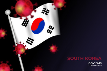 Covid-19 coronavirus in South Korea background concept