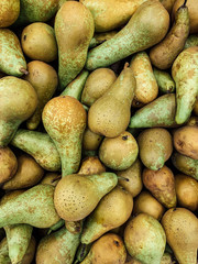 lots of ripe sweet pears to eat like a background