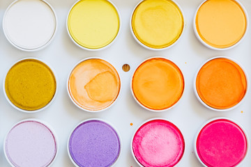 Arrière plan ronds colorés palette de couleurs aquarelle