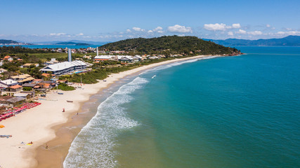 Aerial view of Lagoinha do Norte beach, beautiful beach in Florianópolis, Santa Catarina