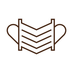 Vector linear icon of hospital mask