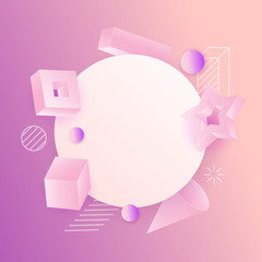 3d vector realistic primitives composition.