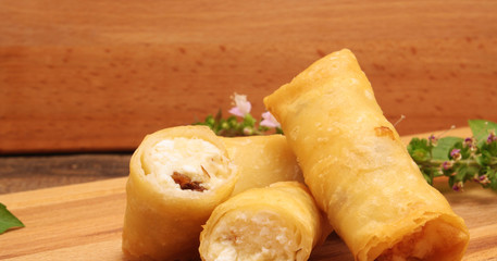 Spring rolls with cottage cheese