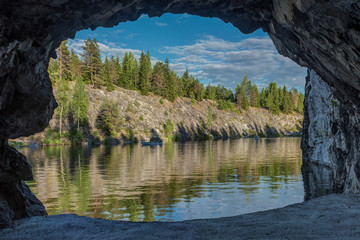 reflection of trees in the lake