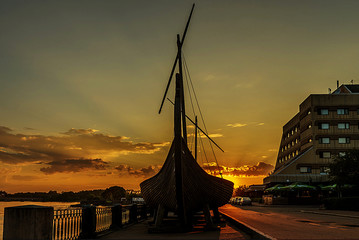 sunset over the river