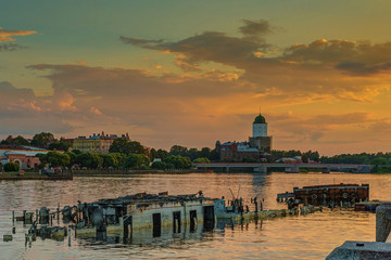 sunset over the thames