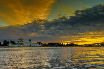 sunset over the river