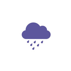 Weather IconsWeather pictogram. Forecast icon. Rain symbol. Rainy cloud with water drops. Rain storm.