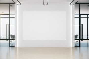 Minimalistic meeting office with blank poster