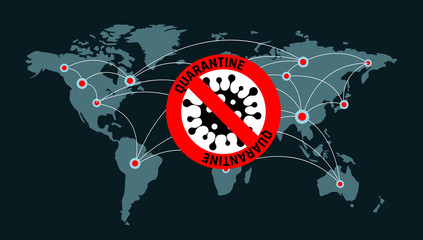 Coronavirus 2019-nC0V Outbreak. Travel Alert concept. The virus attacks the respiratory tract, pandemic medical health risk.