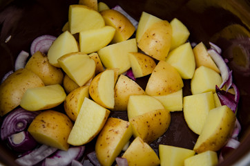 
chopped potatoes