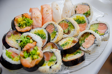 
sushi in the kitchen