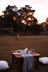 MESA MERIENDA DESAYUNO ROMANTICA ROMANTICO CAMPESTRE TE  ATARDECER 