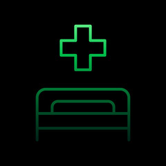 Fototapeta premium Hospital bed nolan icon. Simple thin line, outline vector of medical icons for ui and ux, website or mobile application