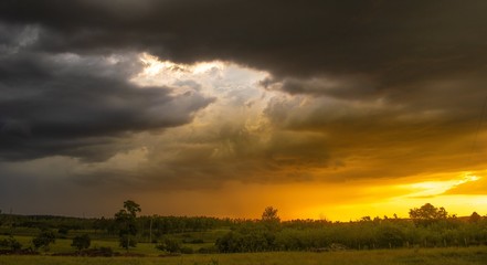 Storm and Sunset, Susnet Dramatic, Storm Clouds