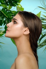 beautiful woman glamor cosmetics luxury bright makeup model