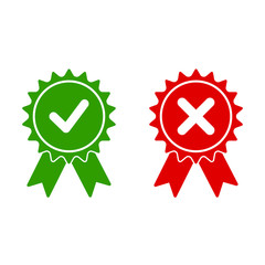 Approve and Reject Medal vector Icons