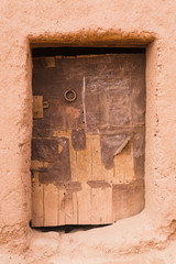 Wooden door in the M'Hamid El Ghizlane.
