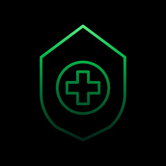 Obraz premium Shield medical nolan icon. Simple thin line, outline vector of medical icons for ui and ux, website or mobile application