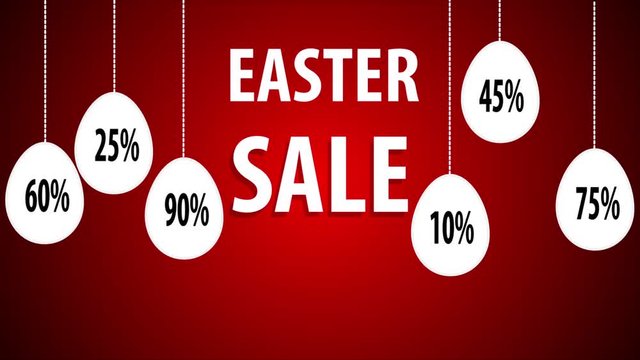 Hanging Egg Easter Sale, art video illustration.