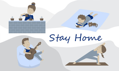 Stay home in different activities