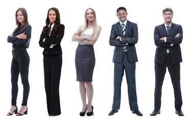 Obraz premium Collage of business people on white background