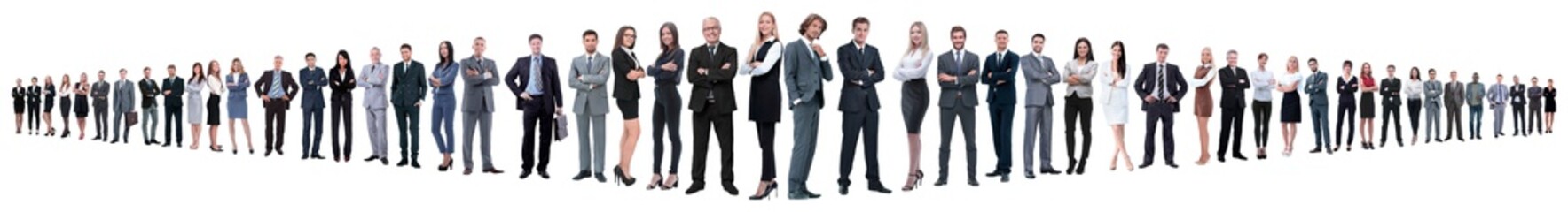 Obraz premium panoramic collage of a large and successful business team