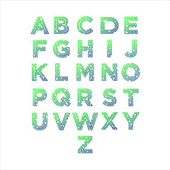 Set of Vector Letter logo design concept, Technology and digital abstract dot connection cross. vector illustration eps 10