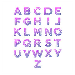 Set of Vector Letter logo design concept, Technology and digital abstract dot connection cross. vector illustration eps 10