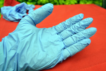 Fototapeta premium gloves to protect from the corona virus