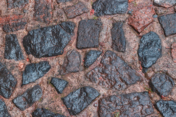 Close up of a wet rock floor