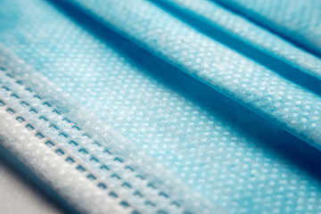 medical bandage on a mouth close-up, macro shot. Horizontal frame