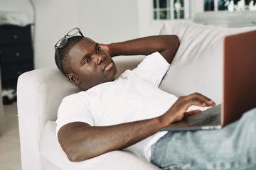 young man listening to music