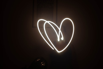 glowing neon heart