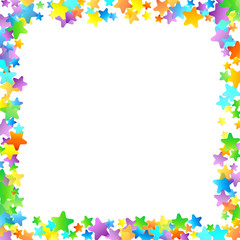 Rainbow Festive Confetti. Carnival Star Falling.